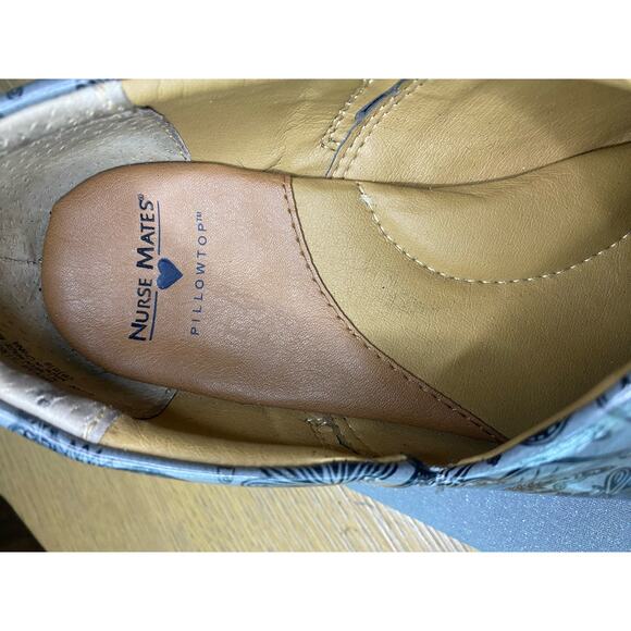 Nurse Mates Pillowtop Bryar Gray Black Paisley Slip On Wedge Clogs Shoes Sz 8.5W - Picture 7 of 8